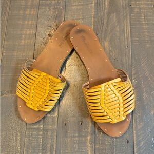 Madewell Mustard Woven Slide Y2K style Sandals size 9